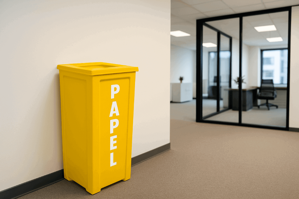 bote para papel en oficina