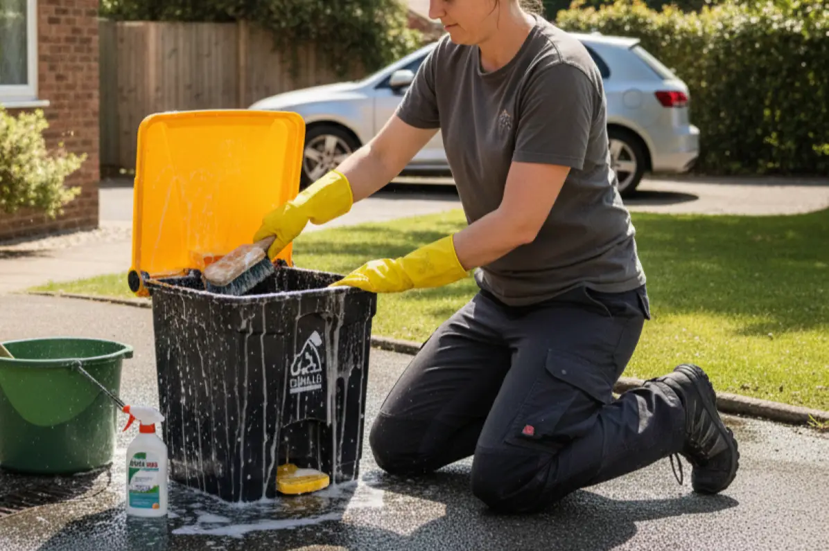 como limpiar un bote de basura