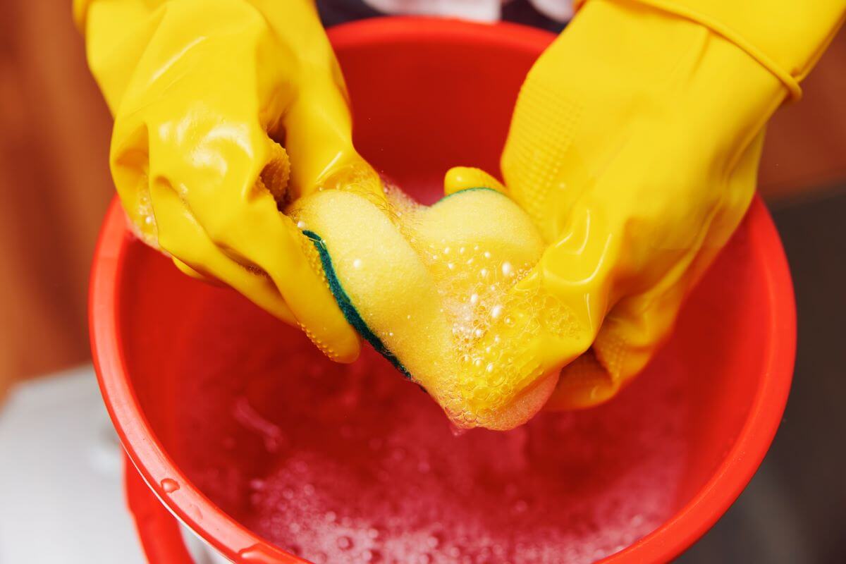 desinfectar un bote de basura